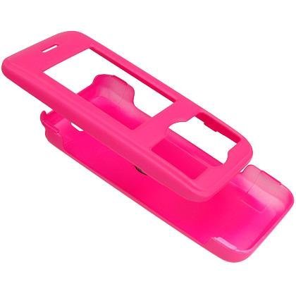 LG Chocolate 2 VX-8550 VX8550 Magenta Rubberize Texture Snap-On Crystal Case Cover with Removable Belt Clip (NOT Compatible with VX-8500)