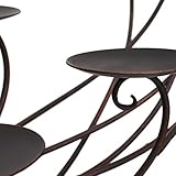 Adeco Decorative Iron Tabletop 4-Candle Pillar Candle Holder, Scoop Sleigh Scroll Design