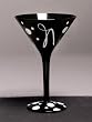 Personalitini - Monogram Black Polka Dot Martini Glass - N Personalitini - Monogram Black Polka Dot Martini Glass - N