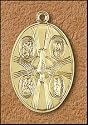 18K Gold on silver 4-Way Catholic medalion