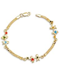 New Boy Girl 14k Yellow Gold 7" Chain Charm Bracelet