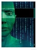 Texture, Solid Model Face with Binary Code Giclee Poster Print by Dynamic Graphics, 18x24