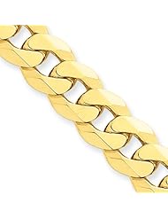 10mm, 14 Karat Yellow Gold, Beveled Curb Chain - 20 inch