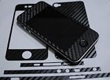 Black Carbon fiber Skin Full Body Sticker for iPhone 4