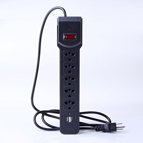 SBXDIO® 2X 5 Outlets USA Charger Universal Power Socket Strips with Lightningproof Surge Protector Premium Adapter,with Dual USB Ports
