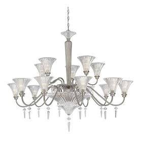 Thomas Lighting Virtue Satin Pewter Fifteen-Light Chandelier from Thomas Lighting