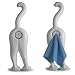 Cloth Cat Bum End Tea Towel Holder - White Fun Novelty Home
