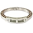 Stainless Steel Bracelet Mens Bangle Wood Design Polished Finish by Bucasi