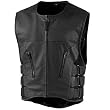 Icon Regulator Stripped Men's Leather On-Road Motorcycle Vest