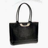 Arista Black Leather with tan Trim Ladies Tote