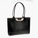 Arista Black Leather with tan Trim Ladies Tote