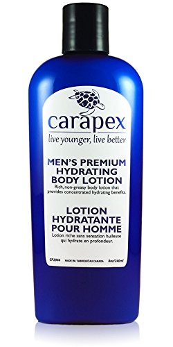 Body Lotion for Men - Carapex Premium Hydrating Body Lotion for Men, Natural Unscented Body & Hand Lotion for Dry Skin, Sensitive Skin, Rough Skin, No Parabens, Non Greasy, 8oz 240ml