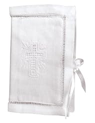 Stephan Baby Keepsake Bible with Embroidered Cover and Ribbon-Tie Closure, White
