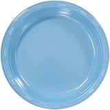 Hanna K. Signature Collection 50 Count Plastic Plate, 10-Inch, Light Blue