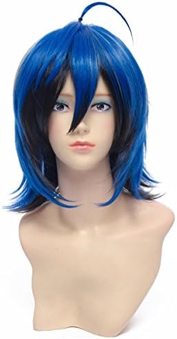 Winson Yowamushi Pedal Manami Sangaku Cosplay Wig Blue blond Black mixed + Hair Cap