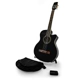 Produkt-Bild: Akustik Gitarre (schwarz) Komplettset (Stativ, Stimmger&auml;t, Transporttasche)
