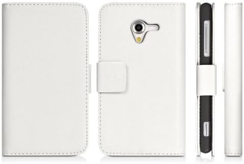 Cotowin Litchi Skin Stylish PU Leather Flip Wallet Pouch Case Protective Cover for Sony Xperia ZL L35H (White)