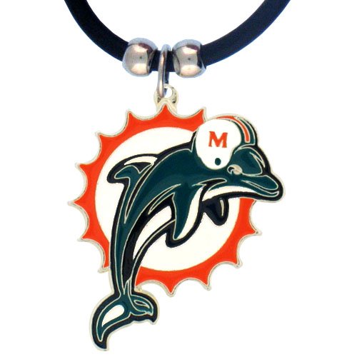 NFL Miami Dolphins Rubber Cord Logo Necklace