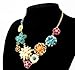 Fit&Wit Golden Tone Resin Flower Statement Fashion Necklace Multicolor