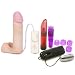 Doc Johnson Vac-U-Lock Vibro Ultra Harness 2 and Plug with 8" UR3 Dildo Adult Sex Toy Kit