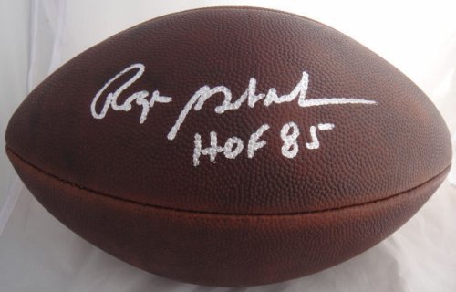 ROGER STAUBACH SIGNED AUTOGRAPHED OFFICIAL DUKE GAME FOOTBALL DALLAS COWBOYS W/ HOLOGRAM + COA