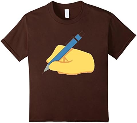 Kids Writing Emoji T-Shirt Pen Paper Book Author Writer Work 10 Brown