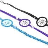 Dream Catcher Hand Woven Bracelets - Black, Blue, Purple - Ideal Friendship Bracelets - Sold as a Set of 3