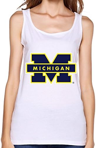 ZHGO Women's Michigan Wolverines Logo Top S White