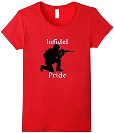 Women's Infidel Pride - Military Soldier Armed T-Shirt XL Red