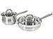 Stainless Steel 12pc Cookware Set W/ Heavy Gauge Capsulated Bottom & Tempered Glass Lids,Fry Pan,Pot,Skillet,Dutch Oven