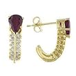 14K Yellow Gold Ruby and Diamond Earrings