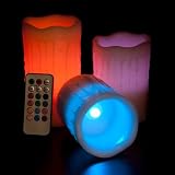 picture of Frostfire Mooncandles Vanilla Scented Dripping Wax Colour Changing Candles with Remote Control, 4-inch/ 5-inch/ 6-inch