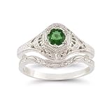 Enchanted Emerald Bridal Set in .925 Sterling Silver