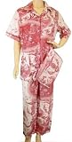Red Toile French Elegant Design Short Sleeve Pajamas ~ 3 sizes