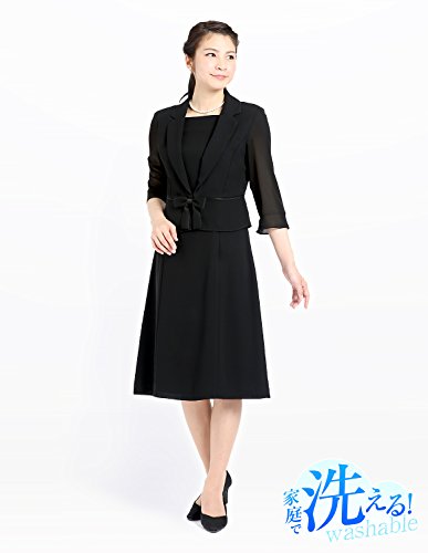 夏用ブラックフォーマル レディース ワンピース 喪服 礼服 ウォッシャブル 洗える NS-2207DNV[5～21号]