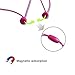 Bluetooth Headphones High-Fidelity Earhook Stereo Sport Sweatproof Noise Cancelling Earbuds with Mic Magnet Attraction for Running or Other Gym Exercise Rose Red
