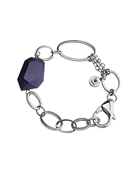 ELLE Jewelry Sterling Silver Faceted Blue Goldstone Bracelet
