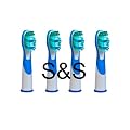 S&S SONIC toothbrush head replacement ** 4 PCS ** compatible with Oral-B electric toothbrush. Compatibility sonic vitality and sonic complete. 1 x pk of 4pcs