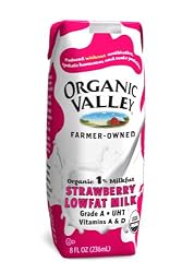 Organic Valley Organic 1% Lowfat Strawberry Single Serve Milk, 8-Ounce Aseptic Cartons (Pack of 24)