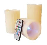 picture of Frostfire Mooncandles Vanilla Scented Dripping Wax Colour Changing Candles with Remote Control, 4-inch/ 5-inch/ 6-inch