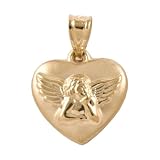 10k Yellow Gold Angel in Heart Charm