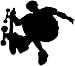 SKATEBOARD BOY WALL ART STICKERS DECALS DECOR, SOFT PINK