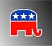 REPUBLICAN PARTY ELEPHANT LOGO DECAL BUMPER STICKER 4" X 4"