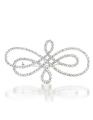 Bling Jewelry Classic Sterling Silver CZ Swirl Pin Bridal Brooch