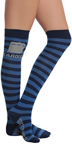 Doctor Who Tardis Stripes Over-the-knee Socks