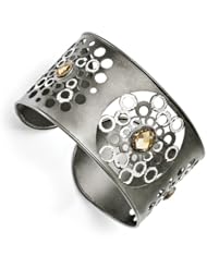 Leslies Sterling Silver and Ruthenium plated with Citrine Cuff Bangle