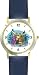 Christmas Carollers Christmas Theme - WATCHBUDDY&reg; DELUXE TWO-TONE THEME WATCH - Arabic Numbers - Blue Leather Strap-Women's Size-Small