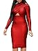 Miusol Women's Sexy High Collar Long Sleeve Fitted Casual Bodycon Dress
