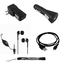 Ultimate Complete Black Travel Charger Kit Includes a USB Home Wall Charger and USB Travel Car Charger with a USB 2.0 ( micro-B connector ) Data sync and charger + Includes a Hands Free MP3 earbuds with Mic and Mute Button For Amazon Kindle Fire Full Color 7