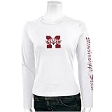 Mississippi State Bulldogs Ladies White Big Logo Long Sleeve T-shirt